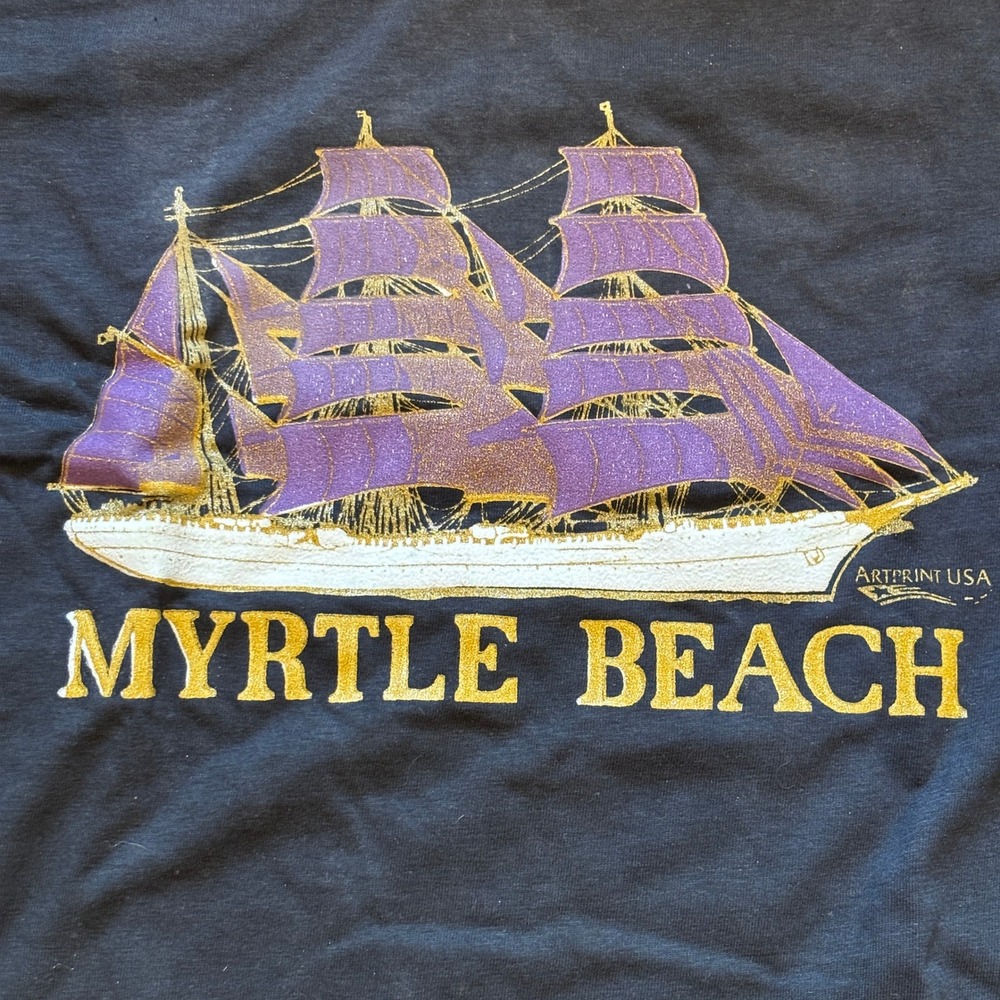Body Hunter Myrtle Beach Vintage Single Stitch Ship Graphic T-Shirt XL - Picture 2 of 9